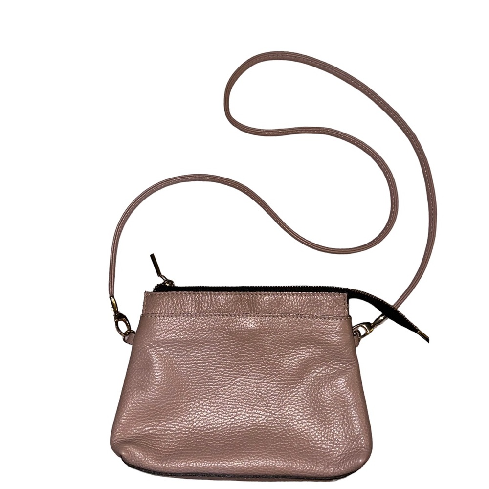 Genuine Leather Blush Pink Crossbody Purse
